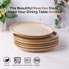 imageAmorArc Ceramic Dinner Plates Set of 6 105 Inch Handmade Reactive Glaze Stoneware Plates Large Rustic Shape Dinnerware Dish Set for Kitchen Microwave ampamp Dishwasher Safe Scratch Resistant  BlueLatte