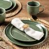 imageAmorArc Ceramic Dinner Plates Set of 6 105 Inch Handmade Reactive Glaze Stoneware Plates Large Rustic Shape Dinnerware Dish Set for Kitchen Microwave ampamp Dishwasher Safe Scratch Resistant  BlueGade Green