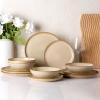 imageAmorArc Ceramic Dinner Plates Set of 6 105 Inch Handmade Reactive Glaze Stoneware Plates Large Rustic Shape Dinnerware Dish Set for Kitchen Microwave ampamp Dishwasher Safe Scratch Resistant  BlueLatte
