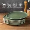 imageAmorArc Ceramic Dinner Plates Set of 6 105 Inch Handmade Reactive Glaze Stoneware Plates Large Rustic Shape Dinnerware Dish Set for Kitchen Microwave ampamp Dishwasher Safe Scratch Resistant  BlueGade Green