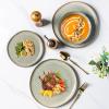 imageAmorArc Ceramic Dinner Plates Set of 6 105 Inch Handmade Reactive Glaze Stoneware Plates Large Rustic Shape Dinnerware Dish Set for Kitchen Microwave ampamp Dishwasher Safe Scratch Resistant  BlueReactive Glaze