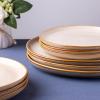 imageAmorArc Ceramic Dinner Plates Set of 6 105 Inch Handmade Reactive Glaze Stoneware Plates Large Rustic Shape Dinnerware Dish Set for Kitchen Microwave ampamp Dishwasher Safe Scratch Resistant  BlueLatte