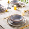 imageAmorArc Ceramic Dinner Plates Set of 6 105 Inch Handmade Reactive Glaze Stoneware Plates Large Rustic Shape Dinnerware Dish Set for Kitchen Microwave ampamp Dishwasher Safe Scratch Resistant  BlueReactive Blue