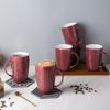 imageAmorArc Extra Large Coffee Mugs Set of 6 20oz Ceramic Tall Coffee Mugs Set with Textured Geometric Patterns for CoffeeTeaBeerHot Cocoa Dishwasher ampamp Microwave SafeBeigeBurgundy