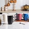 imageAmorArc Extra Large Coffee Mugs Set of 6 20oz Ceramic Tall Coffee Mugs Set with Textured Geometric Patterns for CoffeeTeaBeerHot Cocoa Dishwasher ampamp Microwave SafeBeigeBurgundy