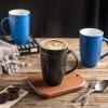 imageAmorArc Extra Large Coffee Mugs Set of 6 20oz Ceramic Tall Coffee Mugs Set with Textured Geometric Patterns for CoffeeTeaBeerHot Cocoa Dishwasher ampamp Microwave SafeBeigeBlackBlue