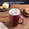 imageAmorArc Extra Large Coffee Mugs Set of 6 20oz Ceramic Tall Coffee Mugs Set with Textured Geometric Patterns for CoffeeTeaBeerHot Cocoa Dishwasher ampamp Microwave SafeBeigeBurgundyBeige