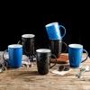 imageAmorArc Extra Large Coffee Mugs Set of 6 20oz Ceramic Tall Coffee Mugs Set with Textured Geometric Patterns for CoffeeTeaBeerHot Cocoa Dishwasher ampamp Microwave SafeBeigeBlackBlue