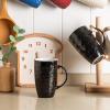 imageAmorArc Extra Large Coffee Mugs Set of 6 20oz Ceramic Tall Coffee Mugs Set with Textured Geometric Patterns for CoffeeTeaBeerHot Cocoa Dishwasher ampamp Microwave SafeBeigeBlack