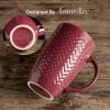 imageAmorArc Extra Large Coffee Mugs Set of 6 20oz Ceramic Tall Coffee Mugs Set with Textured Geometric Patterns for CoffeeTeaBeerHot Cocoa Dishwasher ampamp Microwave SafeBeigeBurgundy