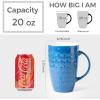 imageAmorArc Extra Large Coffee Mugs Set of 6 20oz Ceramic Tall Coffee Mugs Set with Textured Geometric Patterns for CoffeeTeaBeerHot Cocoa Dishwasher ampamp Microwave SafeBeigeBlue