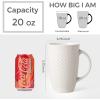 imageAmorArc Extra Large Coffee Mugs Set of 6 20oz Ceramic Tall Coffee Mugs Set with Textured Geometric Patterns for CoffeeTeaBeerHot Cocoa Dishwasher ampamp Microwave SafeBeigeBurgundyBeige