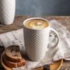 imageAmorArc Extra Large Coffee Mugs Set of 6 20oz Ceramic Tall Coffee Mugs Set with Textured Geometric Patterns for CoffeeTeaBeerHot Cocoa Dishwasher ampamp Microwave SafeBeigeBurgundyBeige