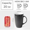 imageAmorArc Extra Large Coffee Mugs Set of 6 20oz Ceramic Tall Coffee Mugs Set with Textured Geometric Patterns for CoffeeTeaBeerHot Cocoa Dishwasher ampamp Microwave SafeBeigeBlackBlue
