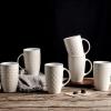 imageAmorArc Extra Large Coffee Mugs Set of 6 20oz Ceramic Tall Coffee Mugs Set with Textured Geometric Patterns for CoffeeTeaBeerHot Cocoa Dishwasher ampamp Microwave SafeBeigeBeige