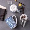 imageAmorArc Porcelain Tea Mug with Infuser and Lids 18 Oz Large Cup Strainer with Bag Holder for Loose Leaf Tea Steeping Coffee Mug for Housewarming Wedding Birthday GiftClassical Pattern