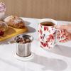 imageAmorArc Porcelain Tea Mug with Infuser and Lids 18 Oz Large Cup Strainer with Bag Holder for Loose Leaf Tea Steeping Coffee Mug for Housewarming Wedding Birthday GiftSakura