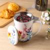 imageAmorArc Porcelain Tea Mug with Infuser and Lids 18 Oz Large Cup Strainer with Bag Holder for Loose Leaf Tea Steeping Coffee Mug for Housewarming Wedding Birthday GiftSage