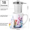 imageAmorArc Porcelain Tea Mug with Infuser and Lids 18 Oz Large Cup Strainer with Bag Holder for Loose Leaf Tea Steeping Coffee Mug for Housewarming Wedding Birthday GiftSage