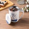 imageAmorArc Porcelain Tea Mug with Infuser and Lids 18 Oz Large Cup Strainer with Bag Holder for Loose Leaf Tea Steeping Coffee Mug for Housewarming Wedding Birthday GiftLotus