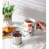 imageAmorArc Porcelain Tea Mug with Infuser and Lids 18 Oz Large Cup Strainer with Bag Holder for Loose Leaf Tea Steeping Coffee Mug for Housewarming Wedding Birthday GiftWild Flowers