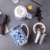 imageAmorArc Porcelain Tea Mug with Infuser and Lids 18 Oz Large Cup Strainer with Bag Holder for Loose Leaf Tea Steeping Coffee Mug for Housewarming Wedding Birthday GiftPeony