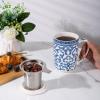 imageAmorArc Porcelain Tea Mug with Infuser and Lids 18 Oz Large Cup Strainer with Bag Holder for Loose Leaf Tea Steeping Coffee Mug for Housewarming Wedding Birthday GiftClassical Pattern