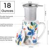 imageAmorArc Porcelain Tea Mug with Infuser and Lids 18 Oz Large Cup Strainer with Bag Holder for Loose Leaf Tea Steeping Coffee Mug for Housewarming Wedding Birthday GiftIris