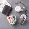 imageAmorArc Porcelain Tea Mug with Infuser and Lids 18 Oz Large Cup Strainer with Bag Holder for Loose Leaf Tea Steeping Coffee Mug for Housewarming Wedding Birthday GiftWild Flowers