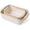 imageAmorArc Ceramic Baking Dish Set with Handles For Casserole 2 Pack Rectangular Casserole Dishes Lasagna Pans for Cooking Kitchen Dinner Pans for Oven Deep Pans