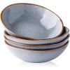 imageAmorArc Ceramic Cereal Bowls Set of 6 24 oz Handmade Stoneware Bowls Set for Cereal Soup Salad Bread Stylish Kitchen Bowls for Meal Dishwasher ampamp Microwave Safe ReactivePearl WhiteReactive Blue