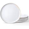 imageAmorArc Ceramic Dinner Plates Set of 6 105 Inch Handmade Reactive Glaze Stoneware Plates Large Rustic Shape Dinnerware Dish Set for Kitchen Microwave ampamp Dishwasher Safe Scratch Resistant  BlueReactive Color