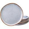 imageAmorArc Ceramic Dinner Plates Set of 6 105 Inch Handmade Reactive Glaze Stoneware Plates Large Rustic Shape Dinnerware Dish Set for Kitchen Microwave ampamp Dishwasher Safe Scratch Resistant  BlueReactive Blue
