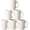 imageAmorArc Extra Large Coffee Mugs Set of 6 20oz Ceramic Tall Coffee Mugs Set with Textured Geometric Patterns for CoffeeTeaBeerHot Cocoa Dishwasher ampamp Microwave SafeBeigeBeige