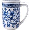 imageAmorArc Porcelain Tea Mug with Infuser and Lids 18 Oz Large Cup Strainer with Bag Holder for Loose Leaf Tea Steeping Coffee Mug for Housewarming Wedding Birthday GiftPeony