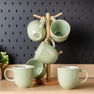 imageAmorArc 12oz Coffee Mugs Ceramic Coffee Mugs set of 6 for Man Woman Dad Mom Modern Coffee Mugs with handle for LatteCappuccinoMilkCocoa DishwasherampampMicrowave Safe Ceylon BlueOlive Green