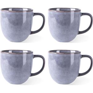 imageAmorArc 12oz Coffee Mugs Ceramic Coffee Mugs set of 6 for Man Woman Dad Mom Modern Coffee Mugs with handle for LatteCappuccinoMilkCocoa DishwasherampampMicrowave Safe Ceylon BlueGray