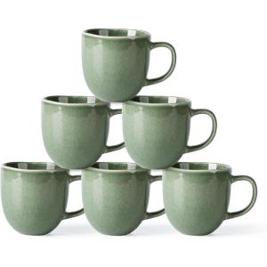 imageAmorArc 12oz Coffee Mugs Ceramic Coffee Mugs set of 6 for Man Woman Dad Mom Modern Coffee Mugs with handle for LatteCappuccinoMilkCocoa DishwasherampampMicrowave Safe Ceylon BlueJade Green