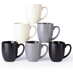 imageAmorArc 16oz Coffee Mugs Set of 6 Large Ceramic Coffee Mugs for Man Woman Dad Mom Modern Coffee Mugs with Handle for TeaLatteCappuccinoCocoa DishwasherampampMicrowave Safe Light BeigeMultiColor2