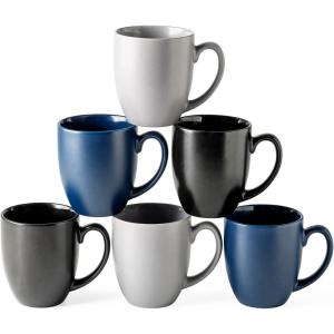 imageAmorArc 16oz Coffee Mugs Set of 6 Large Ceramic Coffee Mugs for Man Woman Dad Mom Modern Coffee Mugs with Handle for TeaLatteCappuccinoCocoa DishwasherampampMicrowave Safe Light BeigeMultiColor1