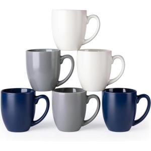 imageAmorArc 16oz Coffee Mugs Set of 6 Large Ceramic Coffee Mugs for Man Woman Dad Mom Modern Coffee Mugs with Handle for TeaLatteCappuccinoCocoa DishwasherampampMicrowave Safe Light BeigeMultiColor3