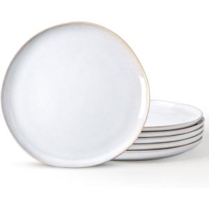 imageAmorArc Ceramic Dinner Plates Set of 6 105 Inch Handmade Reactive Glaze Stoneware Plates Large Rustic Shape Dinnerware Dish Set for Kitchen Microwave ampamp Dishwasher Safe Scratch Resistant  BlueReactive Color