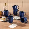 imageAmorArc 12 OZ Coffee Mugs Matte Coffee Cups with Large Handle for Man Woman Ceramic Coffee Mugs Set of 12 for LatteCappuccinoCocoaMilk Dishwasher ampamp Microwave SafeMatte Blue
