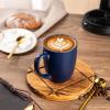imageAmorArc 12 OZ Coffee Mugs Matte Coffee Cups with Large Handle for Man Woman Ceramic Coffee Mugs Set of 12 for LatteCappuccinoCocoaMilk Dishwasher ampamp Microwave SafeMatte Blue