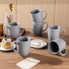 imageAmorArc 12 OZ Coffee Mugs Matte Coffee Cups with Large Handle for Man Woman Ceramic Coffee Mugs Set of 12 for LatteCappuccinoCocoaMilk Dishwasher ampamp Microwave SafeMatte Gray