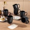 imageAmorArc 12 OZ Coffee Mugs Matte Coffee Cups with Large Handle for Man Woman Ceramic Coffee Mugs Set of 12 for LatteCappuccinoCocoaMilk Dishwasher ampamp Microwave SafeMatte Black