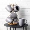 imageAmorArc 12 OZ Coffee Mugs Matte Coffee Cups with Large Handle for Man Woman Ceramic Coffee Mugs Set of 12 for LatteCappuccinoCocoaMilk Dishwasher ampamp Microwave SafeMatte Gray