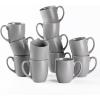 imageAmorArc 12 OZ Coffee Mugs Matte Coffee Cups with Large Handle for Man Woman Ceramic Coffee Mugs Set of 12 for LatteCappuccinoCocoaMilk Dishwasher ampamp Microwave SafeMatte Gray