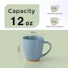 imageAmorArc 12oz Ceramic Coffee Mugs set of 6 Stylish Coffee Mugs with Rustic Terracotta Underside for Man Woman Dad Mom Suitable for LatteCappuccinoMilkCocoa DishwasherampampMicrowave Safe WhiteStone Blue