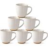 imageAmorArc 12oz Ceramic Coffee Mugs set of 6 Stylish Coffee Mugs with Rustic Terracotta Underside for Man Woman Dad Mom Suitable for LatteCappuccinoMilkCocoa DishwasherampampMicrowave Safe WhiteLight Beige